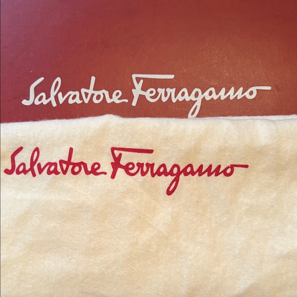 Salvatore Ferragamo Red and Cream Logo Dust Bags